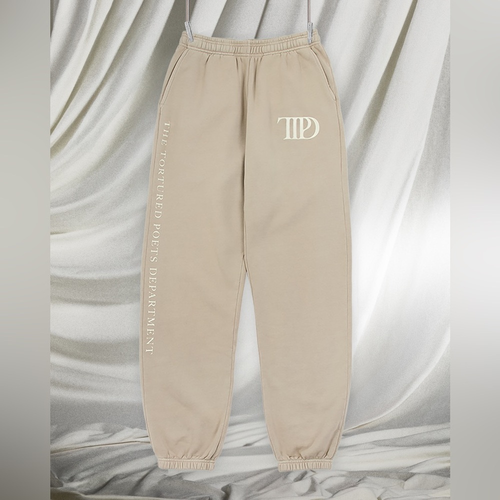 Taylor Swift THE TORTURED POETS DEPARTMENT BEIGE SWEATPANTS - Small